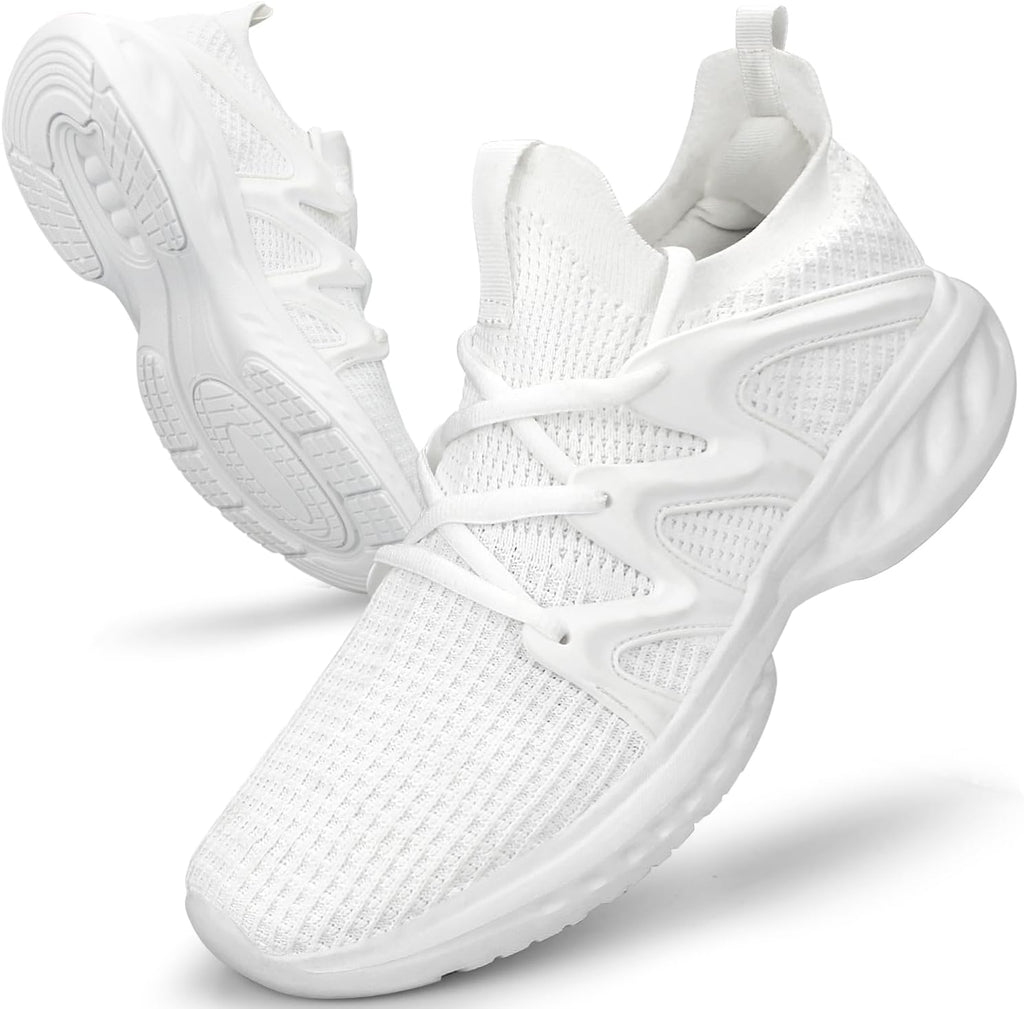 Pujcs Men's Slip on Walking Shoes Lightweight Breathable Non Slip Running Shoes Athletic Gym Tennis Shoes Sneakers for Men