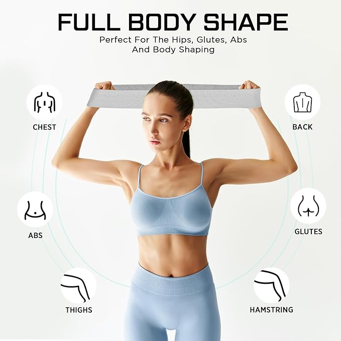 12 Pcs Fabric Resistance Bands for Working Out Booty Workout Stretch Exercise Bands Non Slip for Legs Squat Resistance Loop for Women Men Starter Butt Hip Thigh Fitness-FlexoryFit