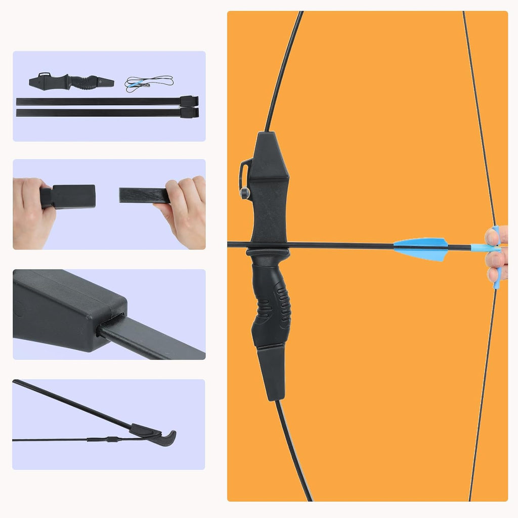 40" Youth Bow and Arrow Set for Kids 8-12 & Teens - Ambidextrous Recurve Archery Gear with Safety Arrows - Toys for Ages 8-13, Backyard Games Gift for Beginner Archers