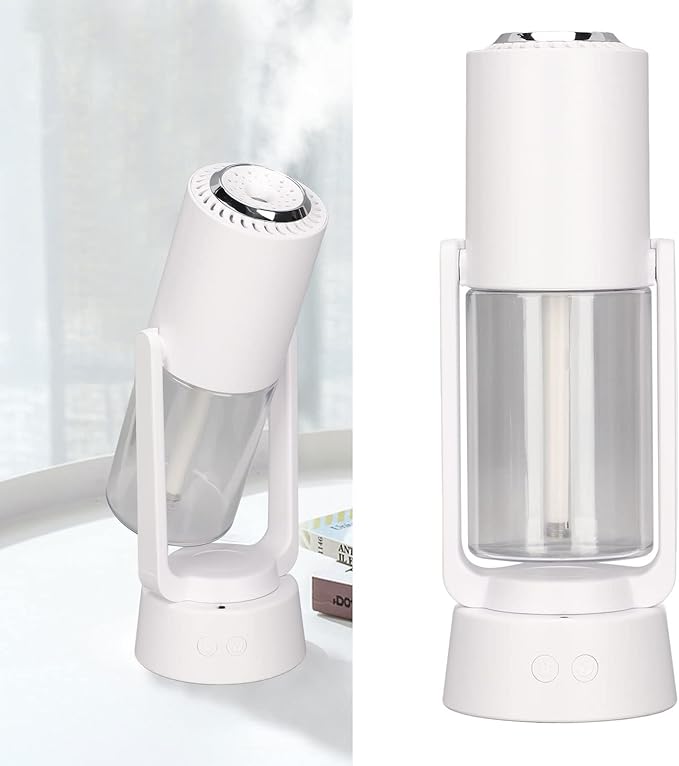 Mini Humidifier, Negative Ion Purification 40mL Spray Volume Automatic Rotation Mute USB Humidifier for Home, Office & Car
