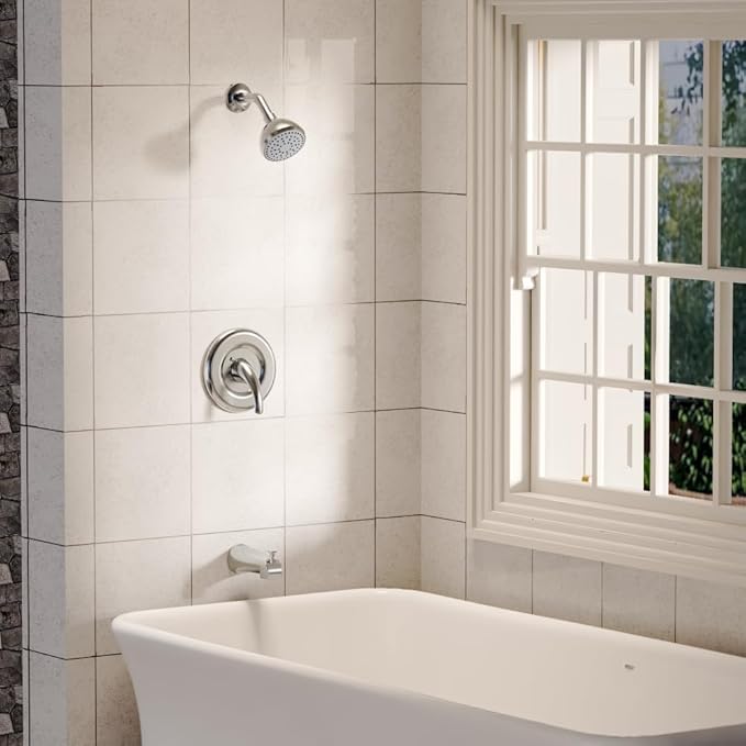 Shower Set with Trim Kit, Galim GL-SD, Shower Head & Faucet Set Complete with Valve, Shower Fixtures, Tub and Shower Trim Kit, Bathtub Shower Faucet set, Single Handle Pressure Balance, Chrome