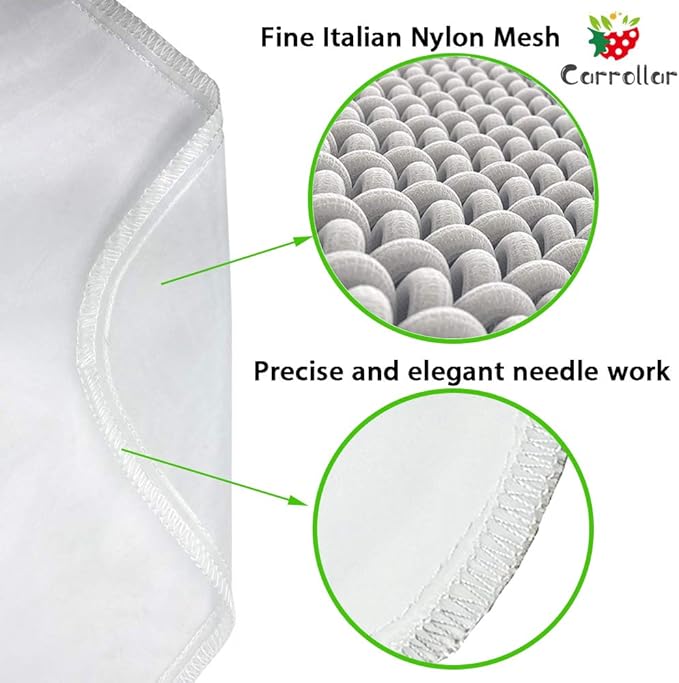 Nut Milk Bag, Pro Quality Multiple Usage Reusable Food Strainer, Cold Brew Coffee Bag Cheese Cloth, Ultra Fine Nylon Mesh Food Grade for Almond/Soy Milk, Juice, Coffee, Tea, 12"x12"