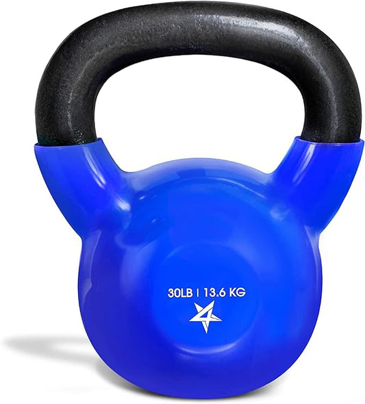 Yes4All 5-100 LB Kettlebells Vinyl Coated Cast Iron for Dumbbell Weights Exercises, Gym, Fitness, Full Body Workout Equipment Push up, Grip and Strength Training-FlexoryFit