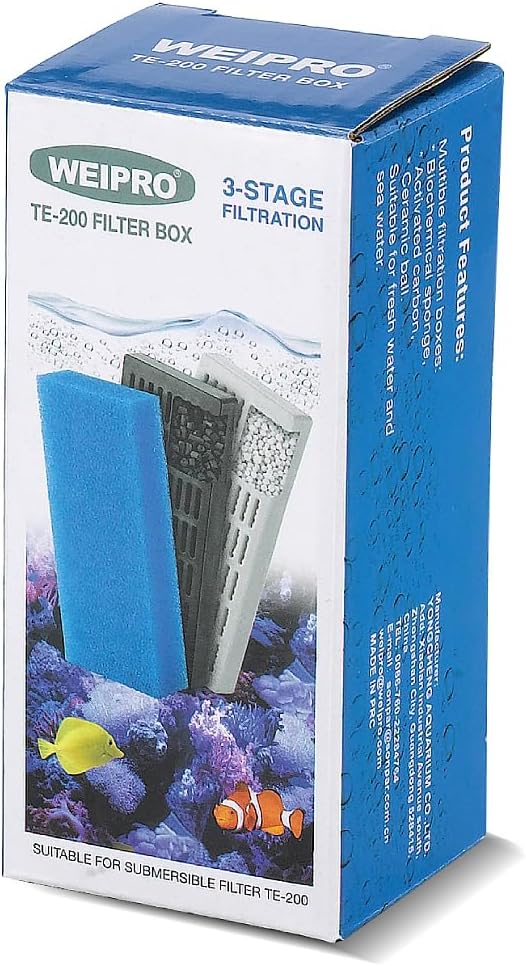 Replacement Cartridge for Fish Tank Filter TE-200 with Aquarium Filter Foam, Active Carbon and Ceramic Ring(TE200-S)
