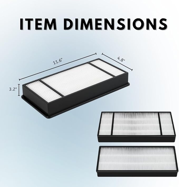 Nispira True HEPA Replacement Filter H Compatible with Honeywell HRF-H2 Fits Air Purifier Model HPA050, HPA150, HPA060, HPA160, HHT055, HHT155, 2 Packs
