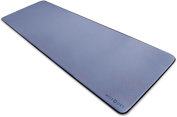 MICRODRY Deluxe Fitness Exercise Yoga Mat for Home & Gym, Extra Thick for High Impact Training, Multi Layered Skid Resistant Surface, Odor Neutralizing with Carrying Strap-FlexoryFit