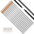 30/32" Inch ST0.006 Hunting Arrows for Compound & Recurve Bow,100% Carbon Archery Target Arrows with Removable Tips for Accurate Hunters & Bowhunters (Pack of 12)
