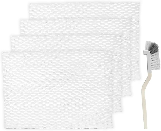 MD1-0034 Humidifier Replacement Wick Filters + Brush, Compatible with Vornado Evaporative Humidifier Evap40, Evap2, EV3, EV100, EV200, EVDC300, EVDC500, EVDC505 (Not for Evap3), 4-Pack (4)
