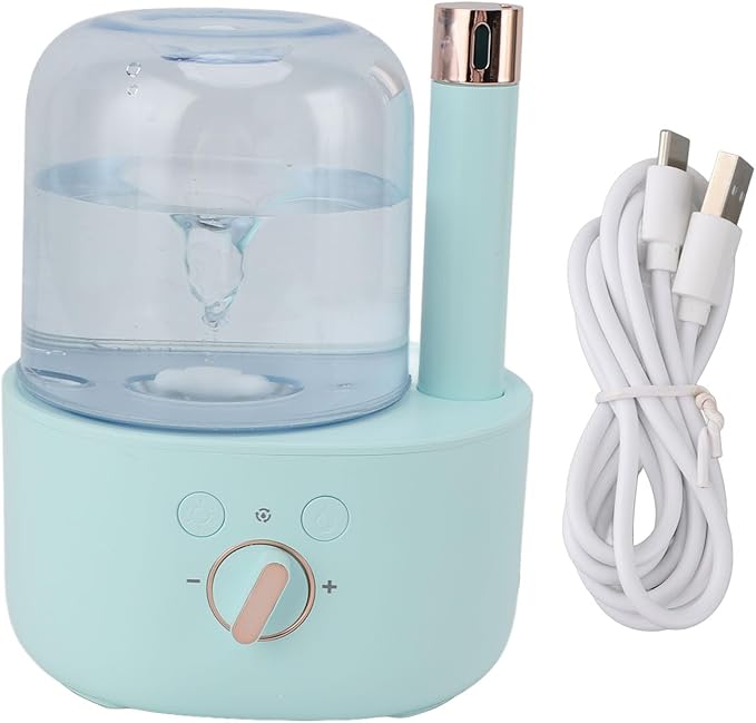 Waterspout Aroma Humidifier, Multifunctional One Piece Design Mute 5V 6W USB Essential Oil Diffuser for Car Office Room Bedroom(Green)