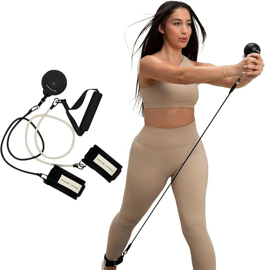 Pvolve P.3 Trainer- Home Gym Fitness Equipment Resistance Band with Ankle Strap and Weight System-FlexoryFit