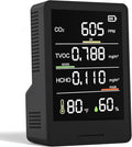 XOOPON 5 in 1 Professional Indoor Air Quality Monitor,C02 Monitor | Temperature | Humidity | TVOC, Formaldehyde Detector for Home,Office & Car, Battery Powered Portable Air Quality Tester
