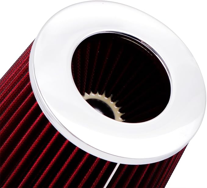2.5"Universal Clamp-on Air Intake Filter - Washable, High-flow，Lower intake air temperature, Inlet Cold Air Cone Replacement