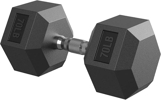 Hex Dumbbell 40-125 lb, Rubber Encased Exercise & Fitness Dumbbells, Hand Weight for Strength Training-FlexoryFit