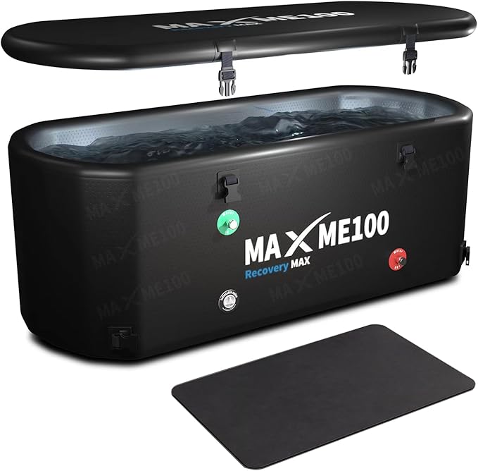 MAXME100® Ice Bath Cold Tub For Athletes, XXL Ice Plunge Tub, Cold Plunge Tube With Step, Water Chiller Compatible, Portable, Inflatable, Outdoor, Indoor (Recovery)