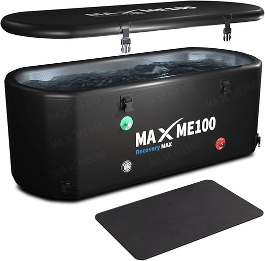 MAXME100® Ice Bath Cold Tub For Athletes, XXL Ice Plunge Tub, Cold Plunge Tube With Step, Water Chiller Compatible, Portable, Inflatable, Outdoor, Indoor (Recovery)
