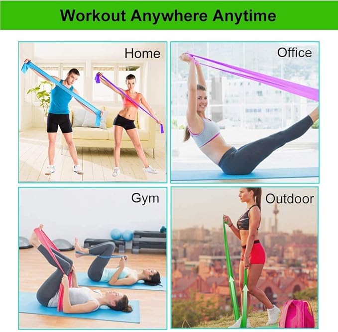 Resistance Bands, Elastic Exercise Bands for Working Out, Physical Therapy, Recovery, Yoga, Pilates, Strength Training-FlexoryFit