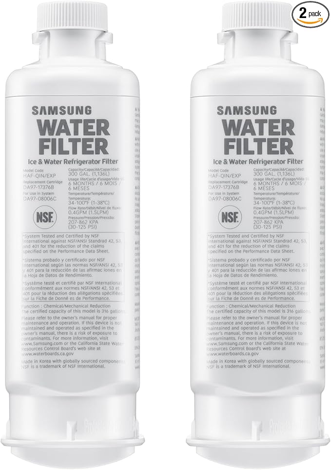 Samsung HAF-QIN-2P/EXP Genuine Refrigerator Water Filter, 6-Month Life by Unknown