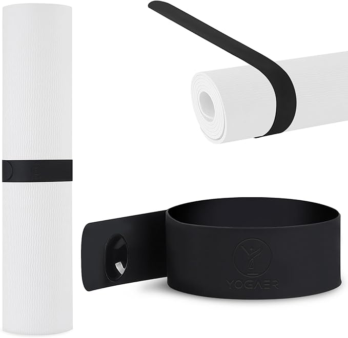 25" Yoga Mat Strap | Slap Band Holder for Carrying and Storage Mats | Rolled Scrunchie Yoga Essential Accessory-FlexoryFit