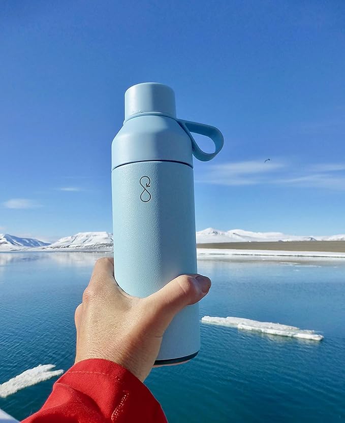 Ocean Bottle - Recycled Stainless Steel Drinks Reusable Water Bottle - Eco-Friendly & Reusable - Sky Blue - 17 oz