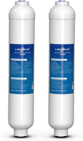 Inline Activated Carbon Block Water Filter with 1/4" Quick Connect, T33 In Line Water Filter Replacement Cartridge for Icemaker, Post Carbon Filter for RO Reverse Osmosis Water System (Pack of 2)