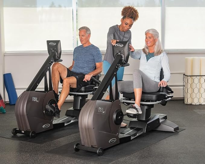 RB8MAX Recumbent Exercise Bike, Gray, Low-Impact Exercise, 360-Degree Swivel Seat, Engaging Programs Including Measuring Imbalances, & Compatible with Free NuStep Wellness App-FlexoryFit