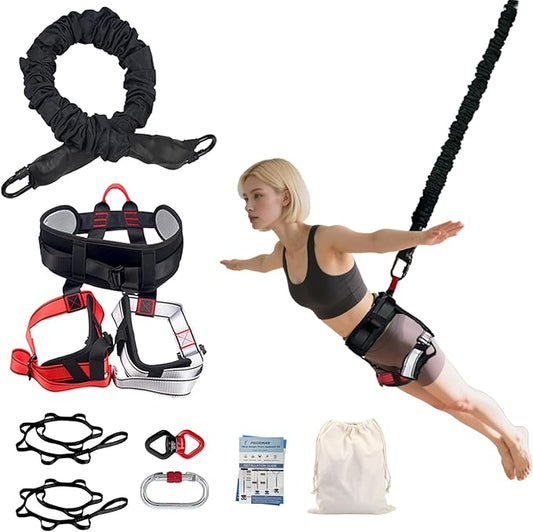 Bungee Fitness Set, Heavy Resistance Band Set, Professional 4D Yoga Bungee Rope Workout Equipment W/6 Sizes, for Home Gym Training & Fitness(Not for Extreme Sports)-FlexoryFit