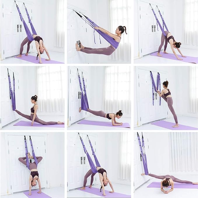 Leg Stretcher Strap, Stretching Equipment with Door Anchor Flexibility Trainer Backbend Assist for Dance Aerial Yoga Ballet Leg Stretching Exercise-FlexoryFit