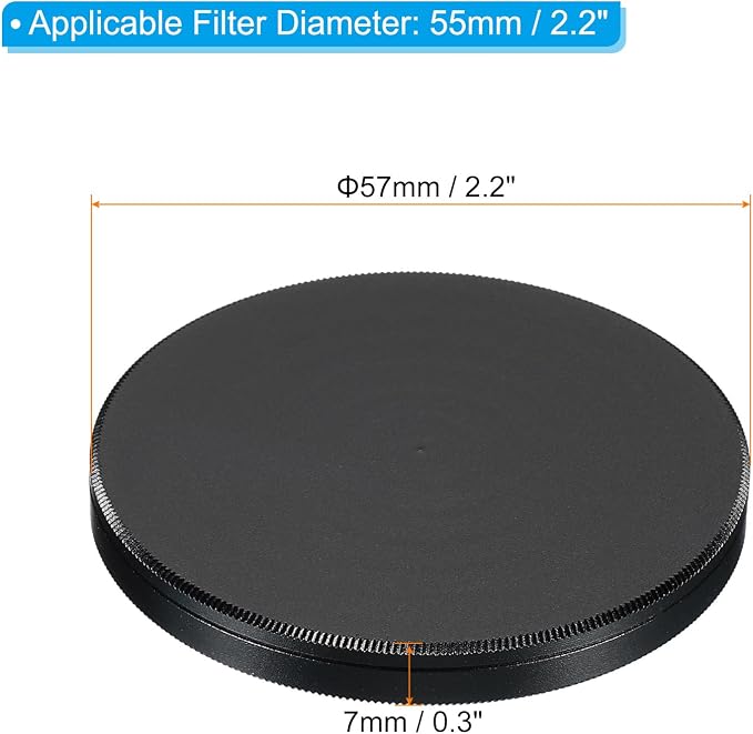 PATIKIL 55mm Lens Cap, 2 Pack Camera Lens Cap Cover Universal Front Metal Lens - Image 2