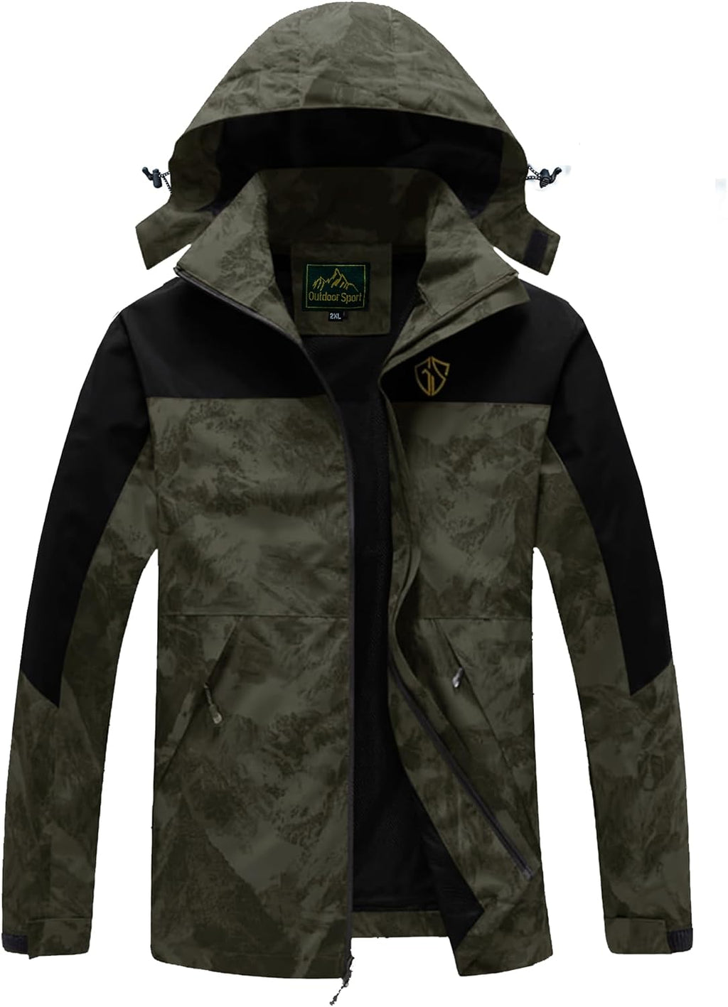 GIISAM Rain Jacket for Men, Mens Waterproof Raincoat Lightweight Rain Jackets Outdoor Rain Coat Windbreaker with Hood