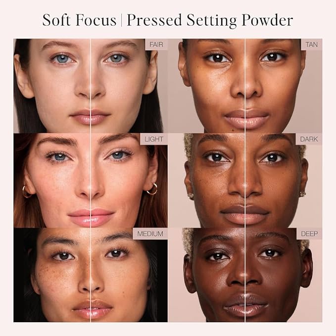Jouer Soft Focus Hydrate & Setting Powder - Pressed Powder with Matte Finish - Blurring Powder for Fine Lines and Pores - Set Face Makeup Foundation or Concealer - Light-FlexoryFit