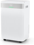 COSTWAY 54 Pints Dehumidifier for Basement, 4500 Sq.Ft Dehumidifier with 3 Modes, LED Display, 3-Color Indicator Light, 24H Timer, Child Lock, Drain Hose & Auto Defrost for Bathroom Bedroom