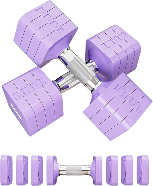 15LB 20LB 50LB Adjustable Dumbbell Set Free Weights Dumbbells Set for Women Men Hand Weights Sets Adjust Dumbbell Weight Sets for Home Gym Exercise Workout Strength Training Equipments-FlexoryFit