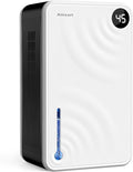 Dehumidifier, Dehumidifiers for Home (1000 sq.ft), 98 OZ Dehumidifier for Basement Bathroom Bedroom, Auto Shut Off Dehumidifiers, Timer Setting, Digital Display, Drain Hose, 7 Colors Light, White