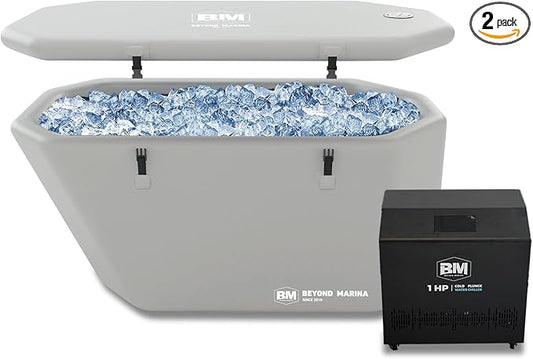Slanted-Edge Cold Plunge Tub with 1 HP Chiller, Inflatable Ice Bath Tub with Hot & Cold Modes, Ozone, Smart WiFi, Dual Filters, Fast Cooling, 120 Gal, 61" L x 31.5" W x 24.8" H