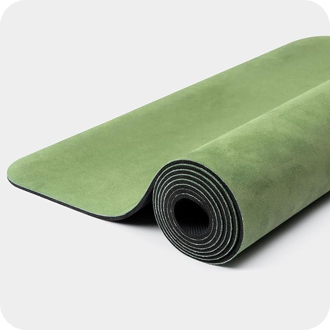 4mm Cushioned Exercise Mat for Yoga & Pilates - Anti Slip, Polyurethane with Suede Top & Carrying Strap-FlexoryFit