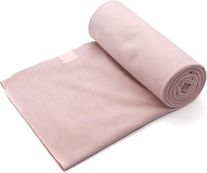 Eunzel Hot Yoga Towel, Super Absorbent Yoga Mat Towel Soft Suede Microfiber Non-Slip Towel for Bikram Pilates and Yoga Mats 72" x 26.5", Pink-FlexoryFit
