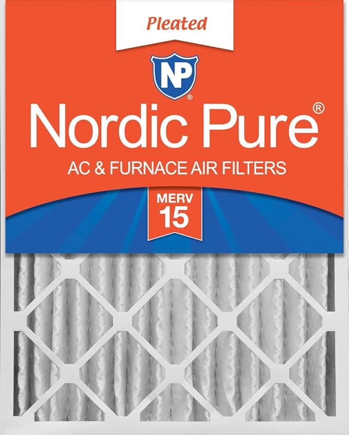 Nordic Pure 20x24x4 (19_3/8 x 23_3/8 x 3_5/8) Pleated MERV 15 Air Filter 1 Pack