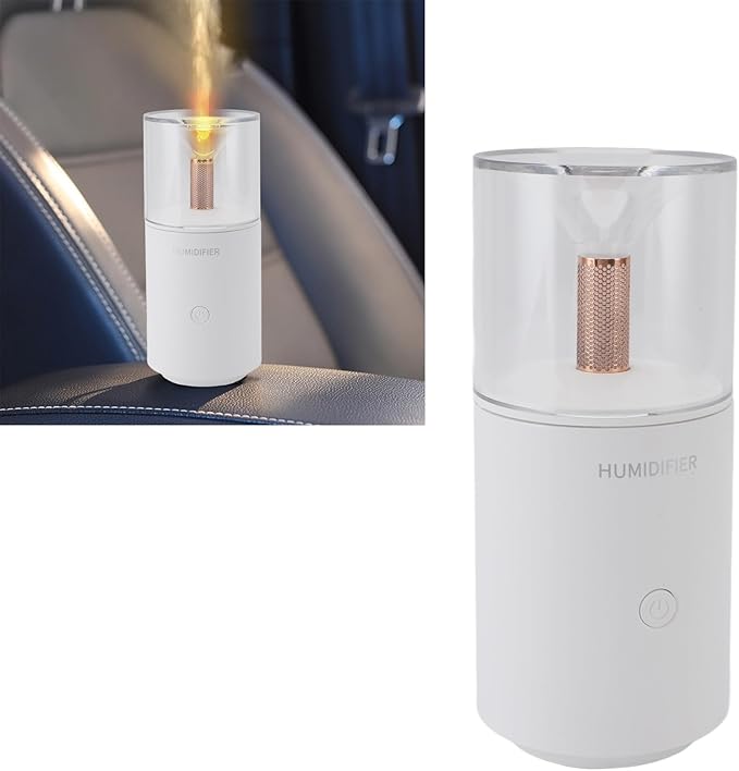 Car therapy Humidifier, Large Mist Volume Diffuser Humidifier Ambient Lighting Desktop USB Essential Oil Diffuser