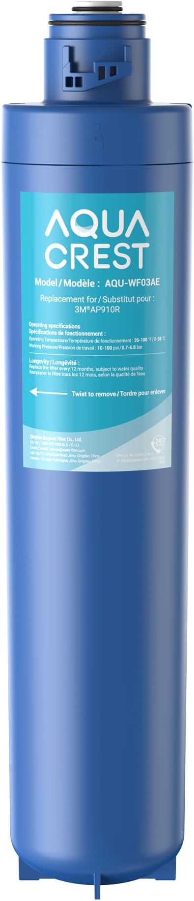 AQUA CREST W03AE Whole House Water Filter, Well Water Filter Replacement for Aqua-Pure® AP910R, Compatible with 3M® Aqua-Pure® AP902 System, 10000 Gallons, Reduces Sediment, 1 Pack