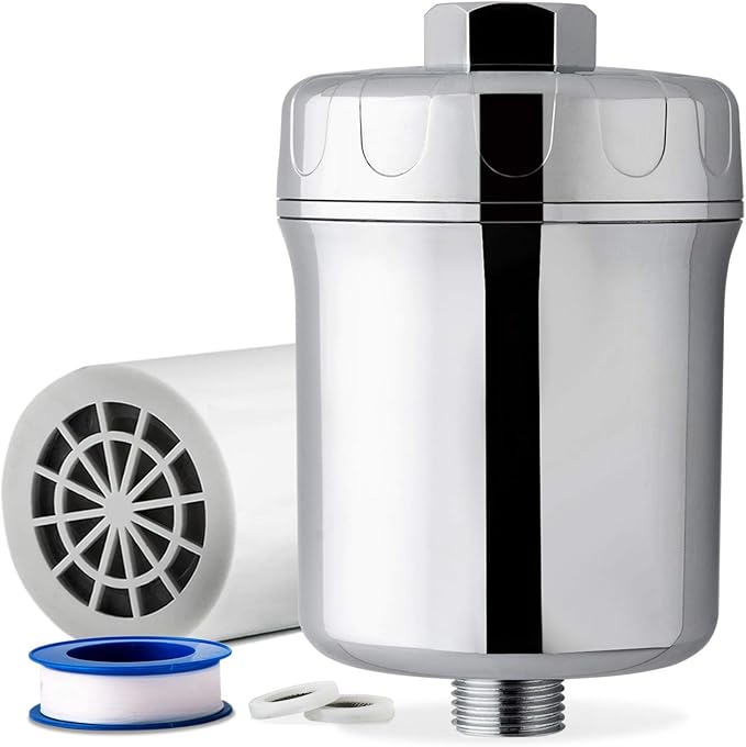 iSpring SF1S 15-Stage High Output Universal Shower Filter with Replaceable Cartridge Remove Chlorine, Sediment, and More, Chrome