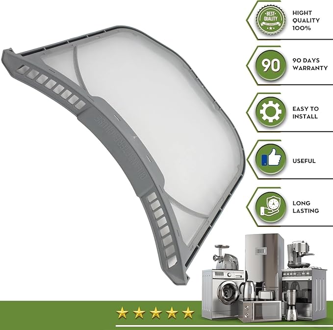 Upgraded DLEX2801L DLEX3001R DLEX2801W DLEX3001W DLGX4371W/00 DLGX4371K/00 DLEX4370W/00 DLEX4370K/00 Dryer Lint Filter Stainless Steel Mesh Screen Replacement for LG Dryer