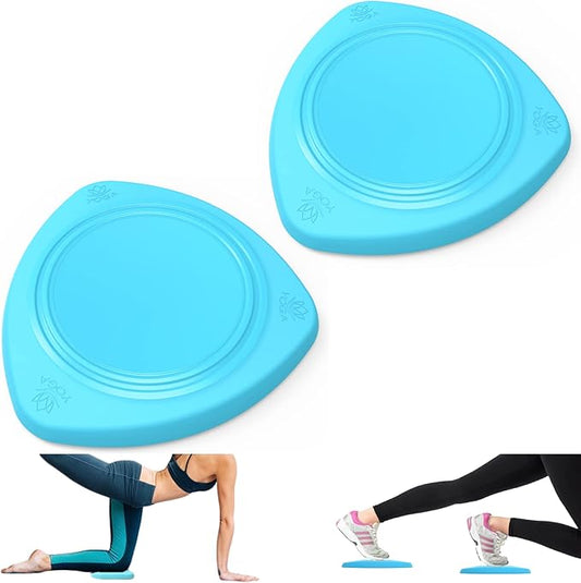 LEZER 2 IN 1 Yoga Knee Pad Slider, Core Gliding Disc, Extra Thick Yoga Mat, Cushion, Wrist Support, Exercise, Home Gym Workout Equipment, Honeycomb Structure, Set of 2-FlexoryFit