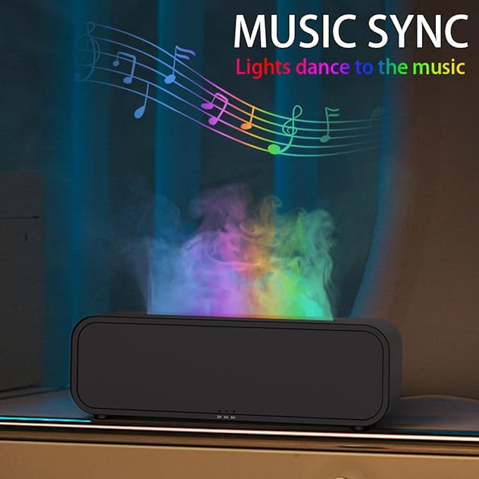 Dream Color Flame Diffuser Humidifier, Music Sync Ultra-Quiet Aroma Essential Oil Diffuser, 250ml Aromatherapy Mist Humidifier with Auto-Off, Timeable for Bedroom, Home, Office(White)