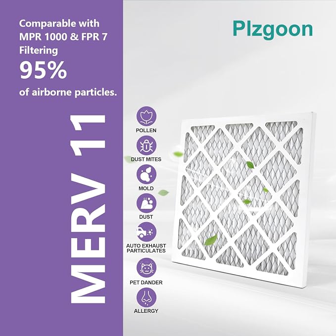 12x12x1 Air Filter MERV 11 MPR 1000 Pleated AC Furnace Filters Replacement - Image 3