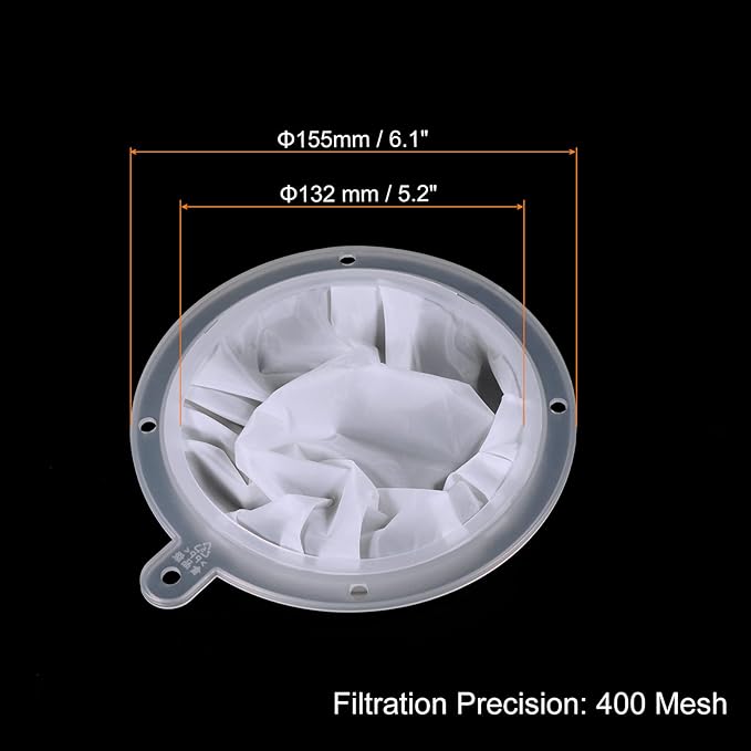 PATIKIL 6.1" O.D. Food Filter Strainer, 400 Mesh Kitchen Mesh Filters Strainers Fine Mesh Sieve for Juice, Coffee, Soy Milk Filtration, White