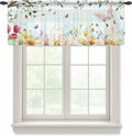 Easter Sheer Valances for Windows 60"x18", Light Filtering Kitchen Curtains by Unknown