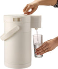 Insulated Water Jug 101OZ, Electric Drink Dispensers for Parties, Termos Para Cafe with Double Pump and Lazy Susan Base, Water Cooler Jug for Hot/Cold Water, Coffee, Juice (Cream White)