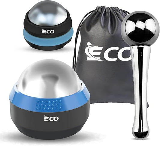 iECO Cryosphere Cold Massage Roller Ball – Ice Cold and Hot for Deep Tissue and Sore Muscle Relief of Stiffness and Stress, Body, Neck, Back, Foot, Plantar Fasciitis, Gifts for Him-FlexoryFit