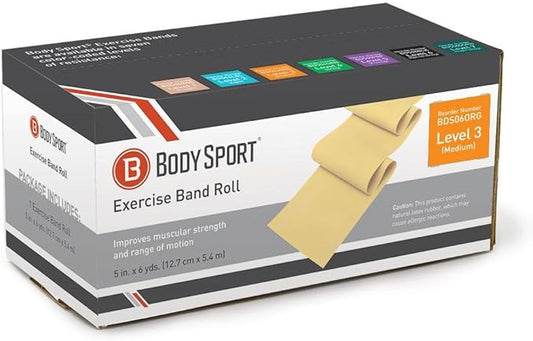 BodySport® Exercise Band, 5 in. x 6 yd. - Professional Resistance Bands for Home Fitness & Gym Exercises - Workout & Rehab Equipment-FlexoryFit