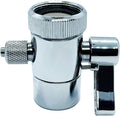 Kitchen Sink Faucet Water Filter Diverter Valve for Push on 1/4 inch Tubing Replacement Part Adapter with M22 X M24 Connector,Brass Body,Chrome Plated Made In Taiwan